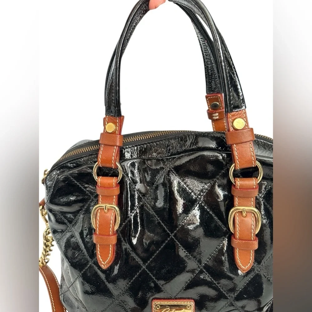 Cavalcanti handbag Black Quilted Leather Red Polka dot Brown Leather